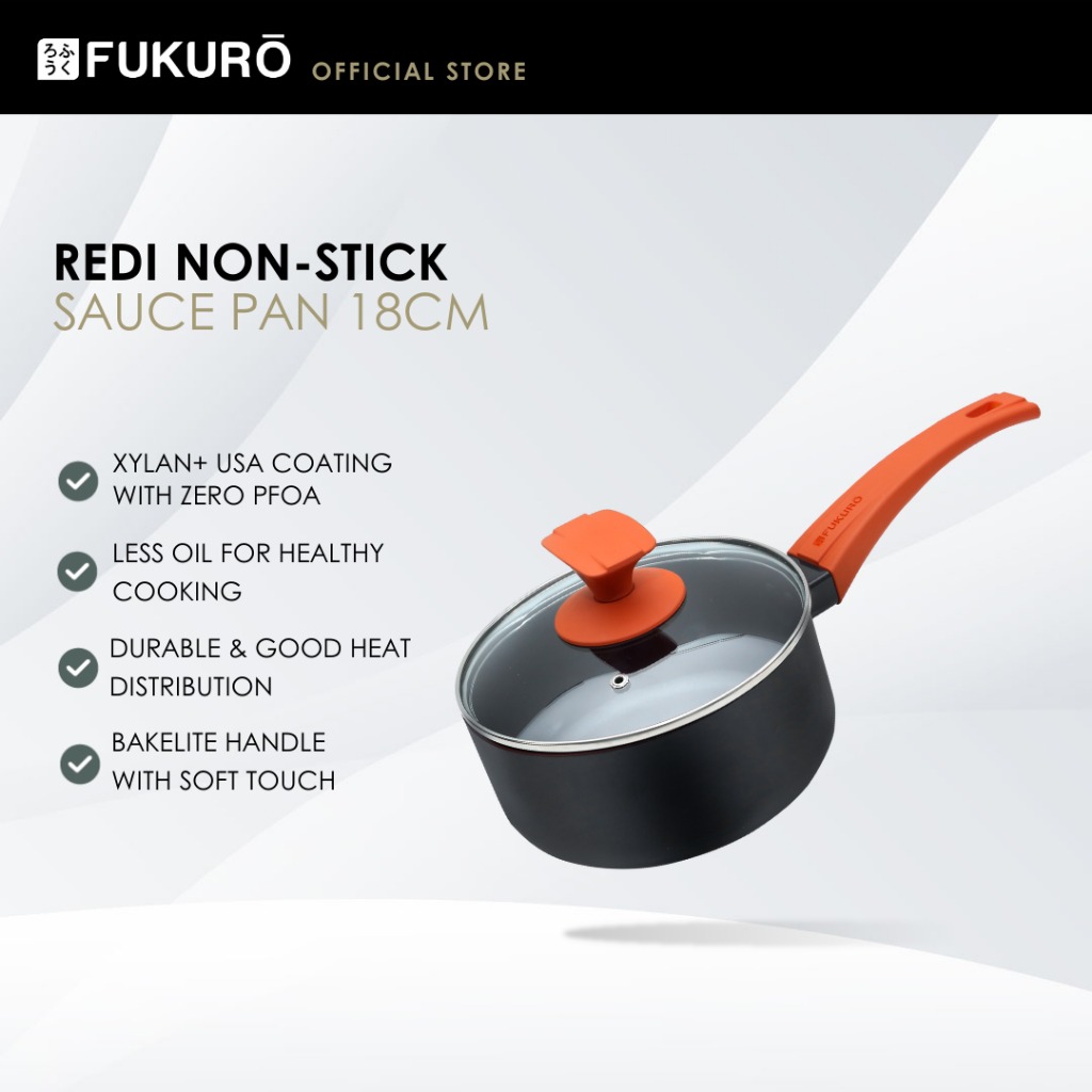 HH 3024 – Fukuro Redi Non-Stick Sauce Pan With Lid 18cm – Without Packaging