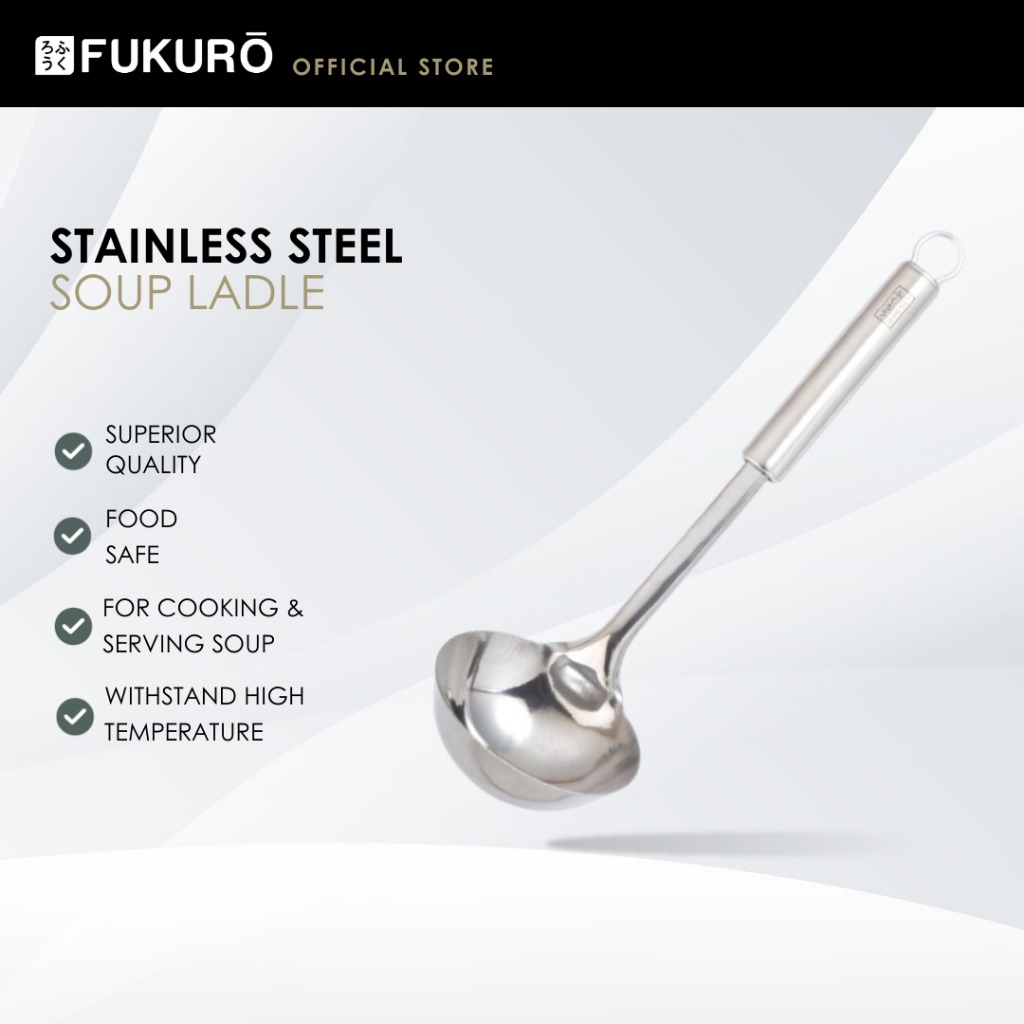 HH 0350 – Fukuro Stainless Steel Soup Ladle – Without Packaging