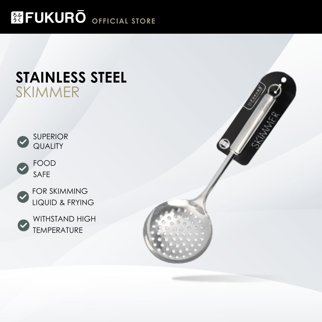 HH 0354 – Fukuro Stainless Steel Skimmer – With Packaging