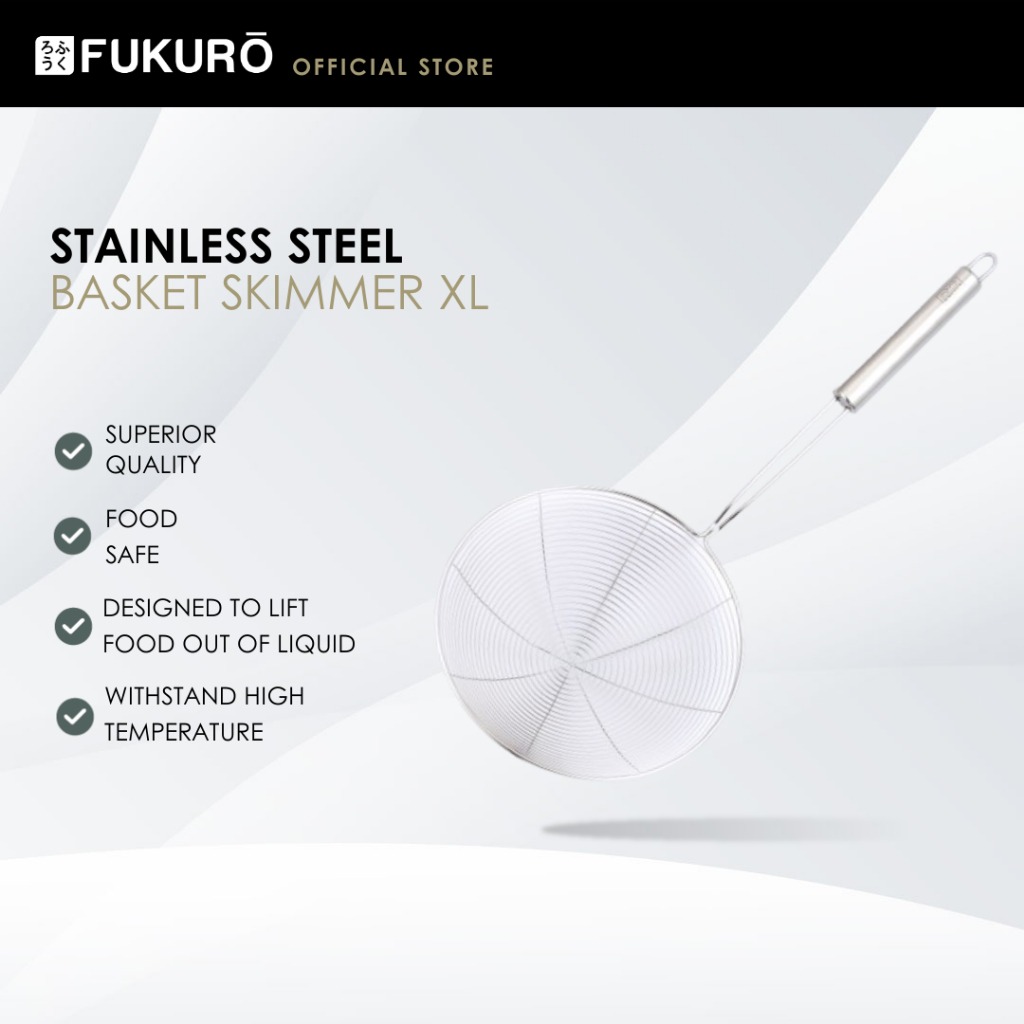 HH 0359 – Fukuro Stainless Steel Basket Skimmer XL – Without Packaging