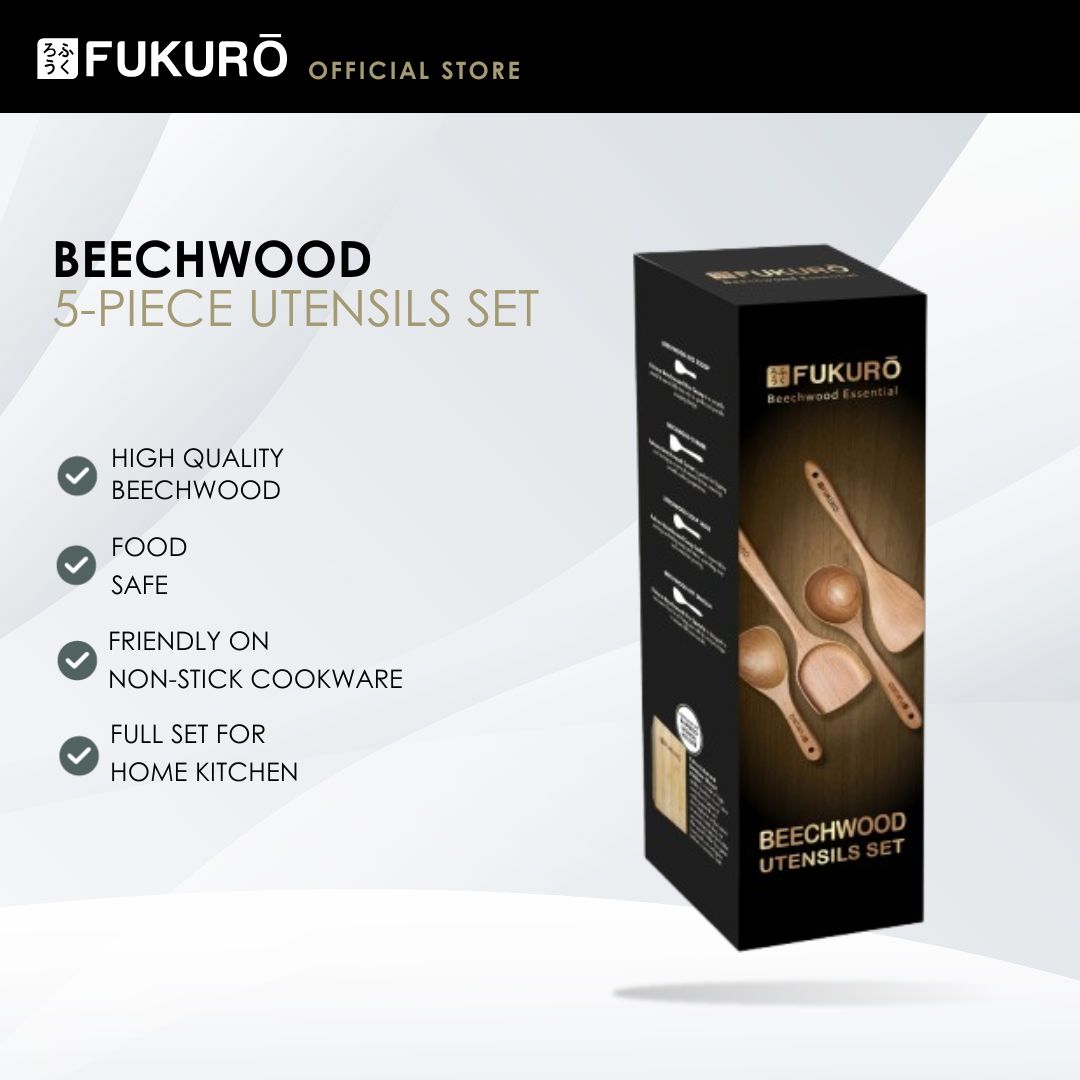 HH 0415 – Fukuro 5-Piece Beechwood Utensils Set – With Packaging