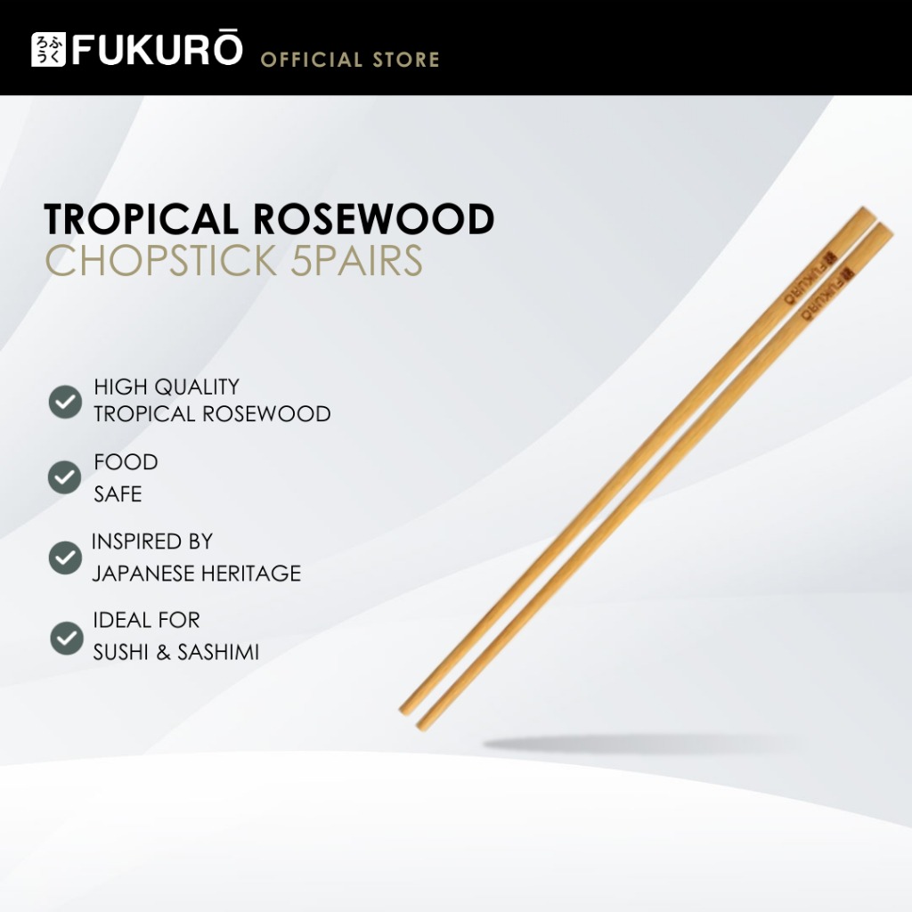 HH 0419 – Fukuro Tropical Rosewood Chopsticks (5 Pairs) – Without Packaging