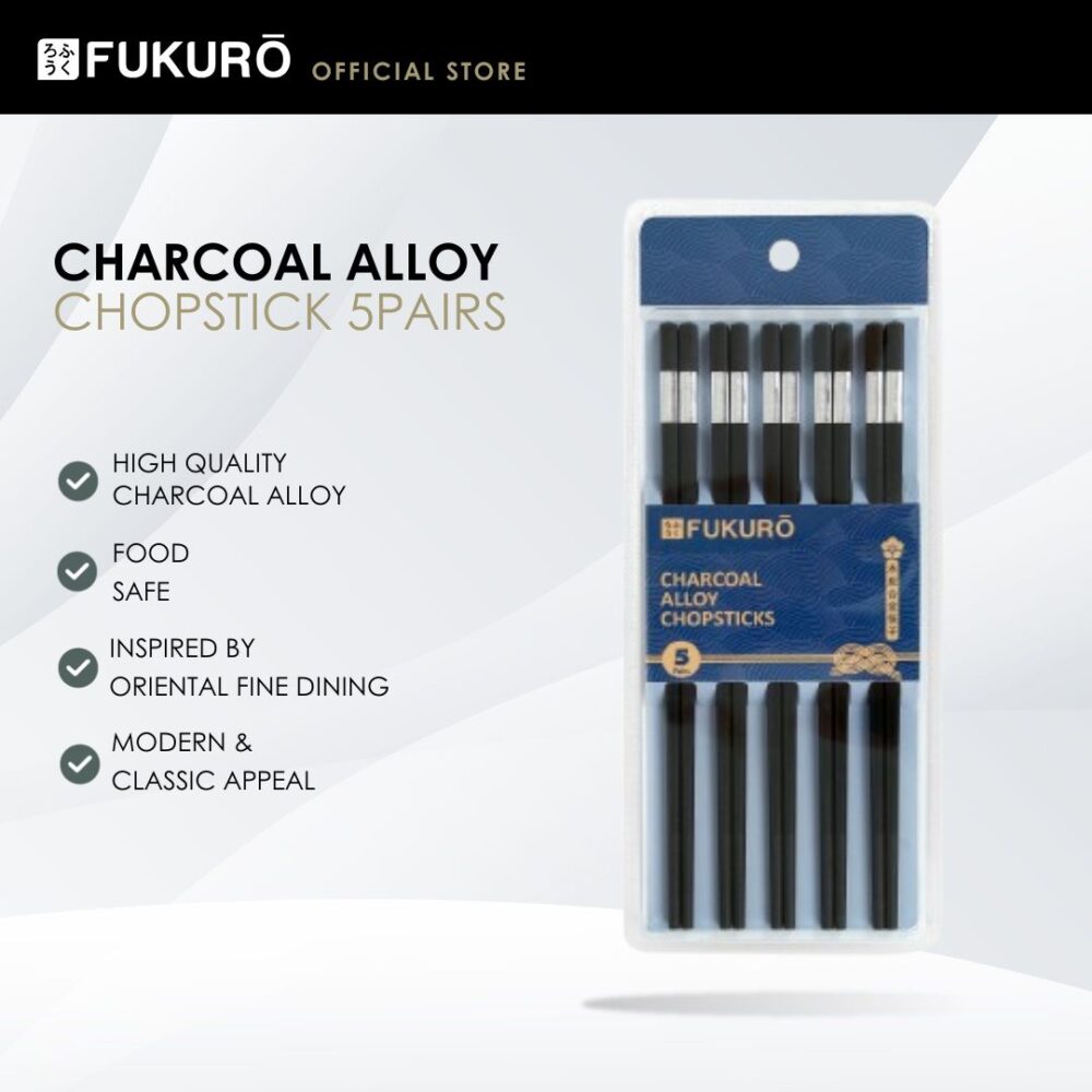 Fukuro Charcoal Alloy Chopsticks (5 Pairs)