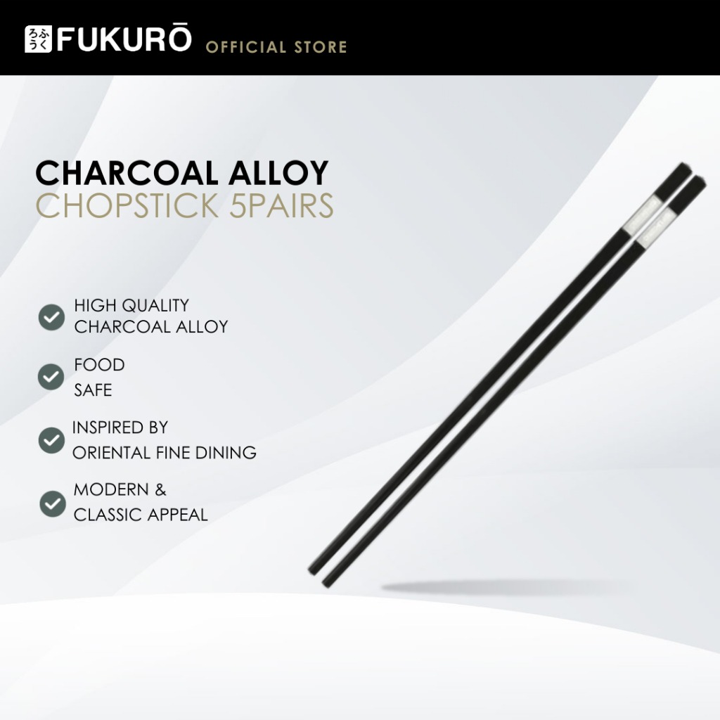 HH 0420 – Fukuro Charcoal Alloy Chopsticks (5 Pairs) – Without Packaging
