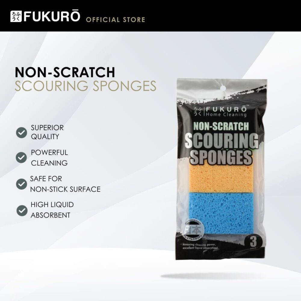 Fukuro Non-Scratch Scouring Sponges (3 Pcs)