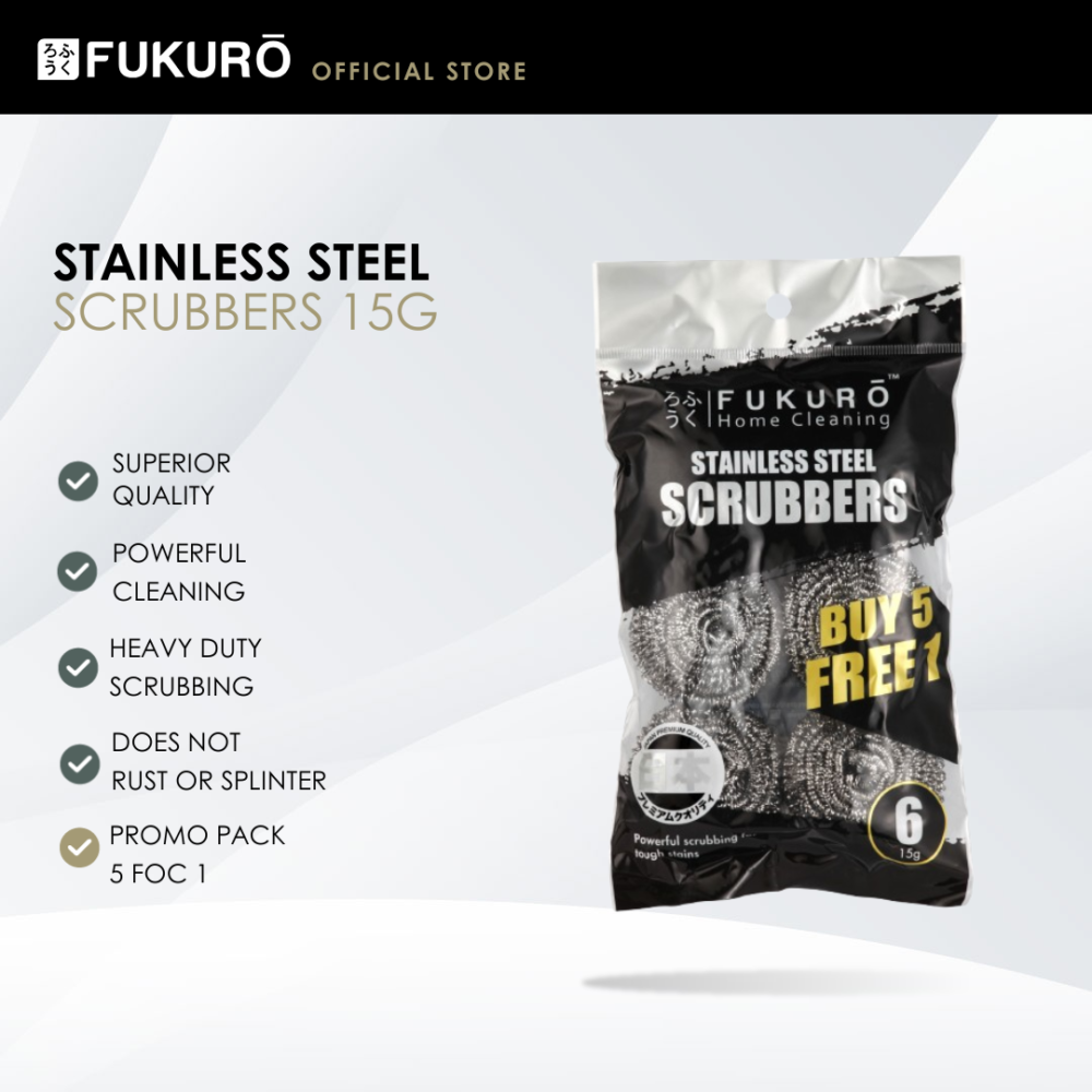 Fukuro Stainless Steel Scrubbers 15g (5+1 Pcs)