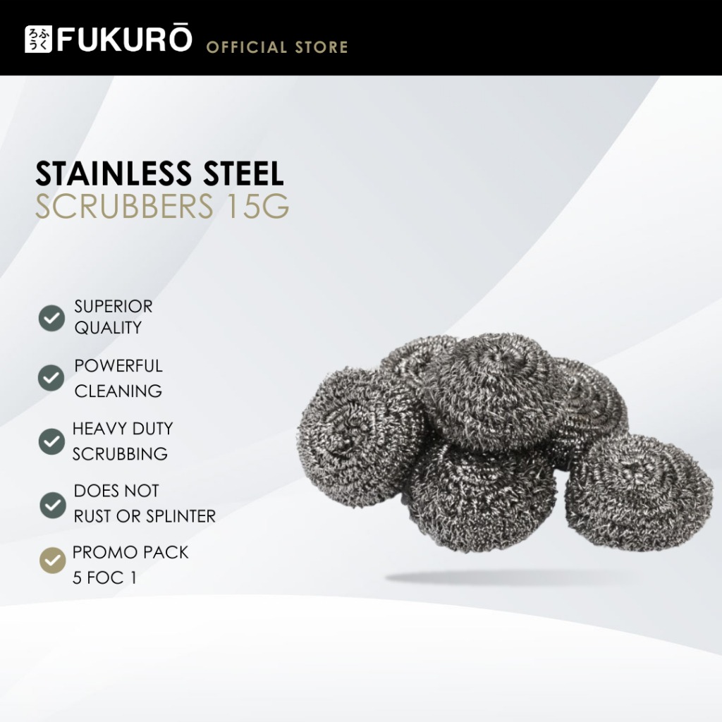 HH 2013 – Fukuro Stainless Steel Scrubbers 15g (5 pcs FOC 1 pc) – Without Packaging