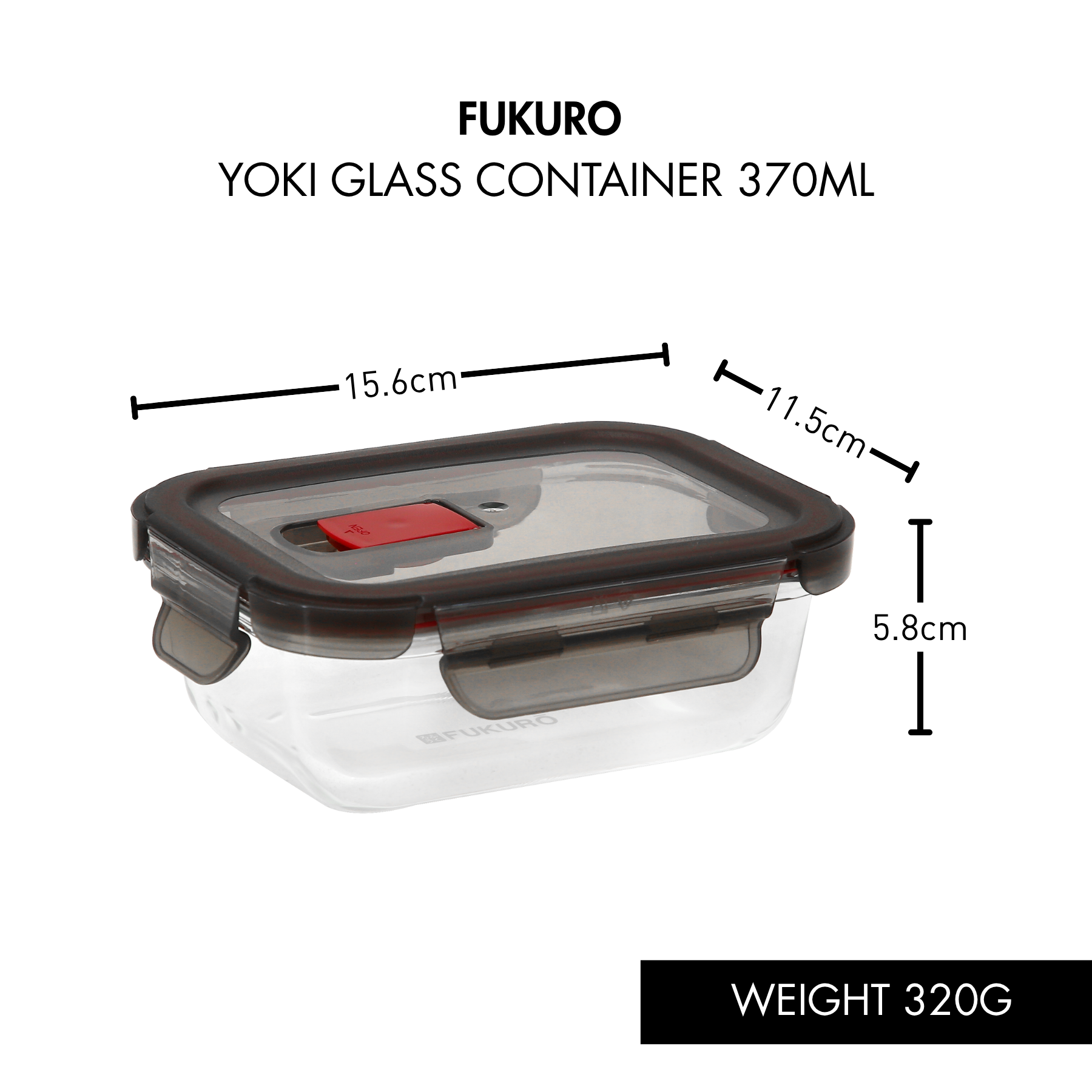 HH 5005, 5006, 5007, 5008, 5013_Fukuro Yoki Borosilicate Glass Container 370, 640 1040, 1,520ml Rectangle and Set (3)