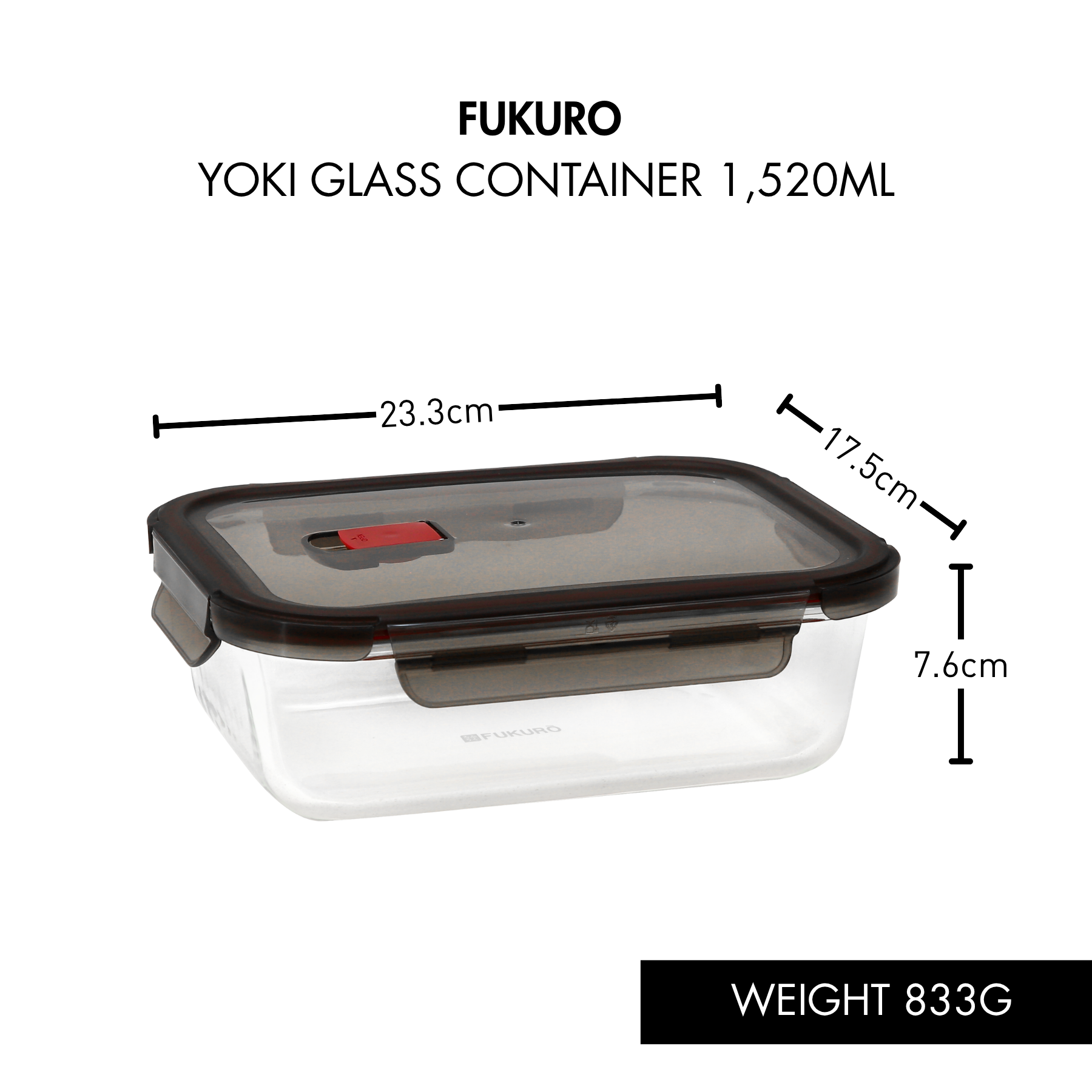 HH 5005, 5006, 5007, 5008, 5013_Fukuro Yoki Borosilicate Glass Container 370, 640 1040, 1,520ml Rectangle and Set