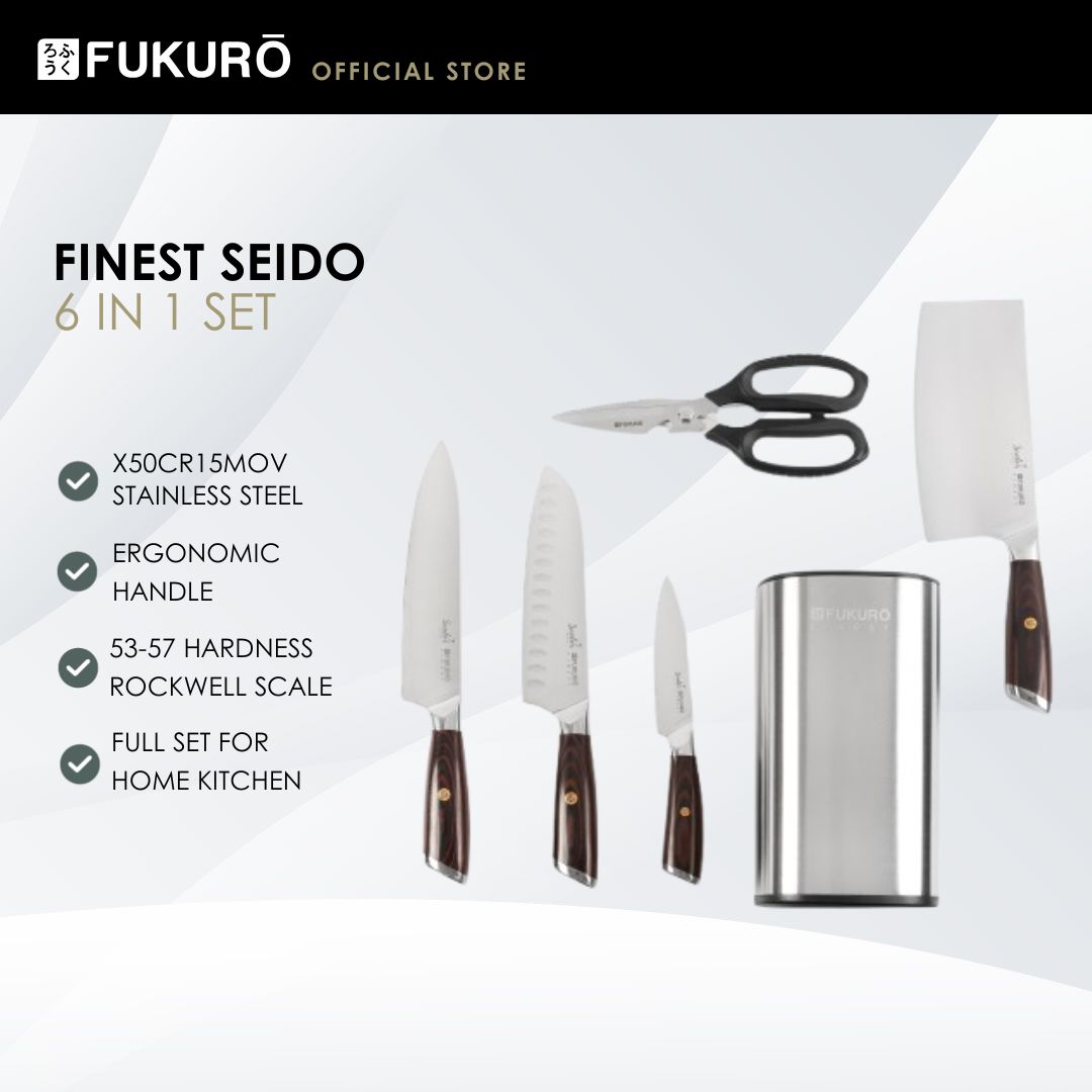SET 0007 – Fukuro Finest Seido 6Pcs Premium Knife Set – Without Packi