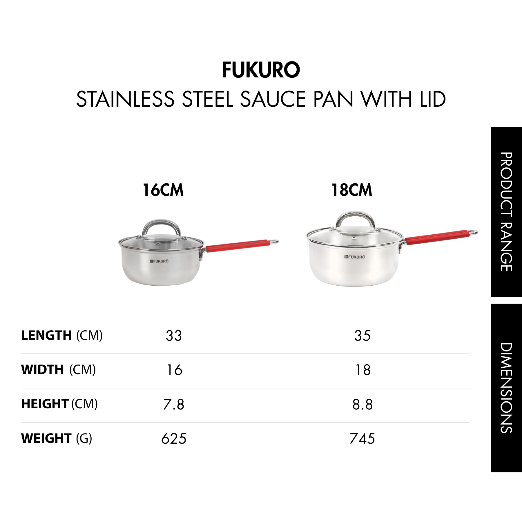 HH 3321, HH 3322_Fukuro Hoshi 304 Stainless Steel Sauce Pan With Lid 16cm, 18cm (1)