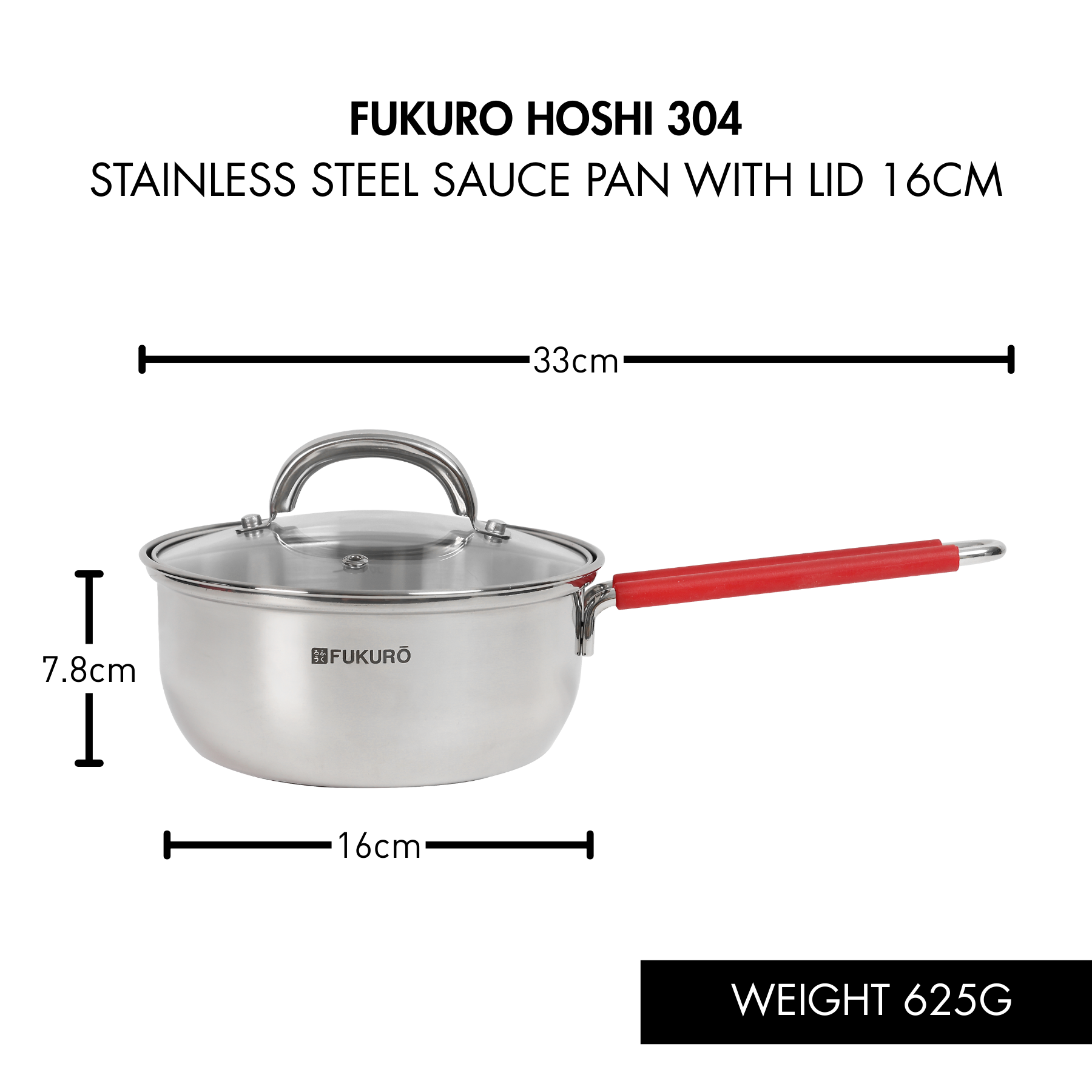 HH 3321, HH 3322_Fukuro Hoshi 304 Stainless Steel Sauce Pan With Lid 16cm, 18cm (3)