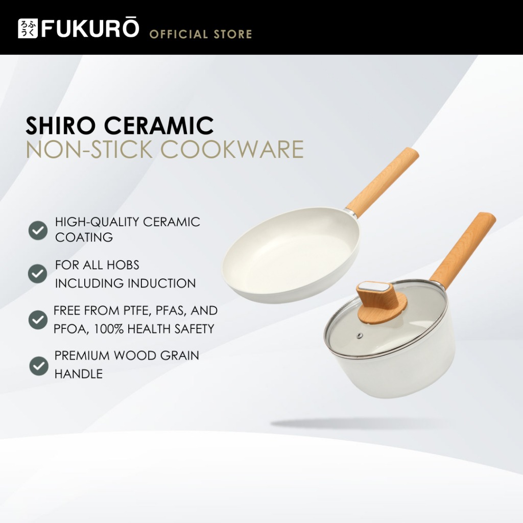 HH 3902 – Fukuro Shiro Ceramic Non-Stick Cookware Set (FP26 + SP18) – Without Packaging