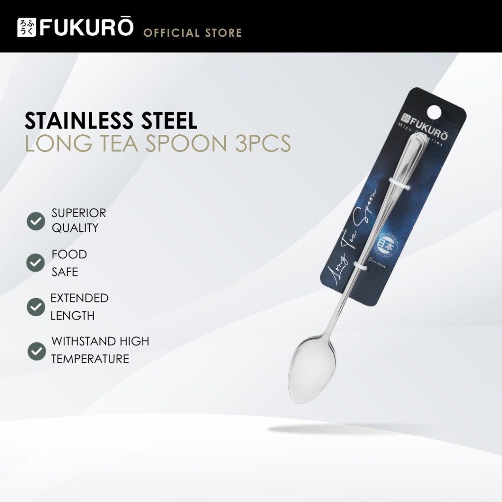 HH 0424 – Fukuro Mizu Stainless Steel Long Tea Spoon (3 pcs) – With Packaging