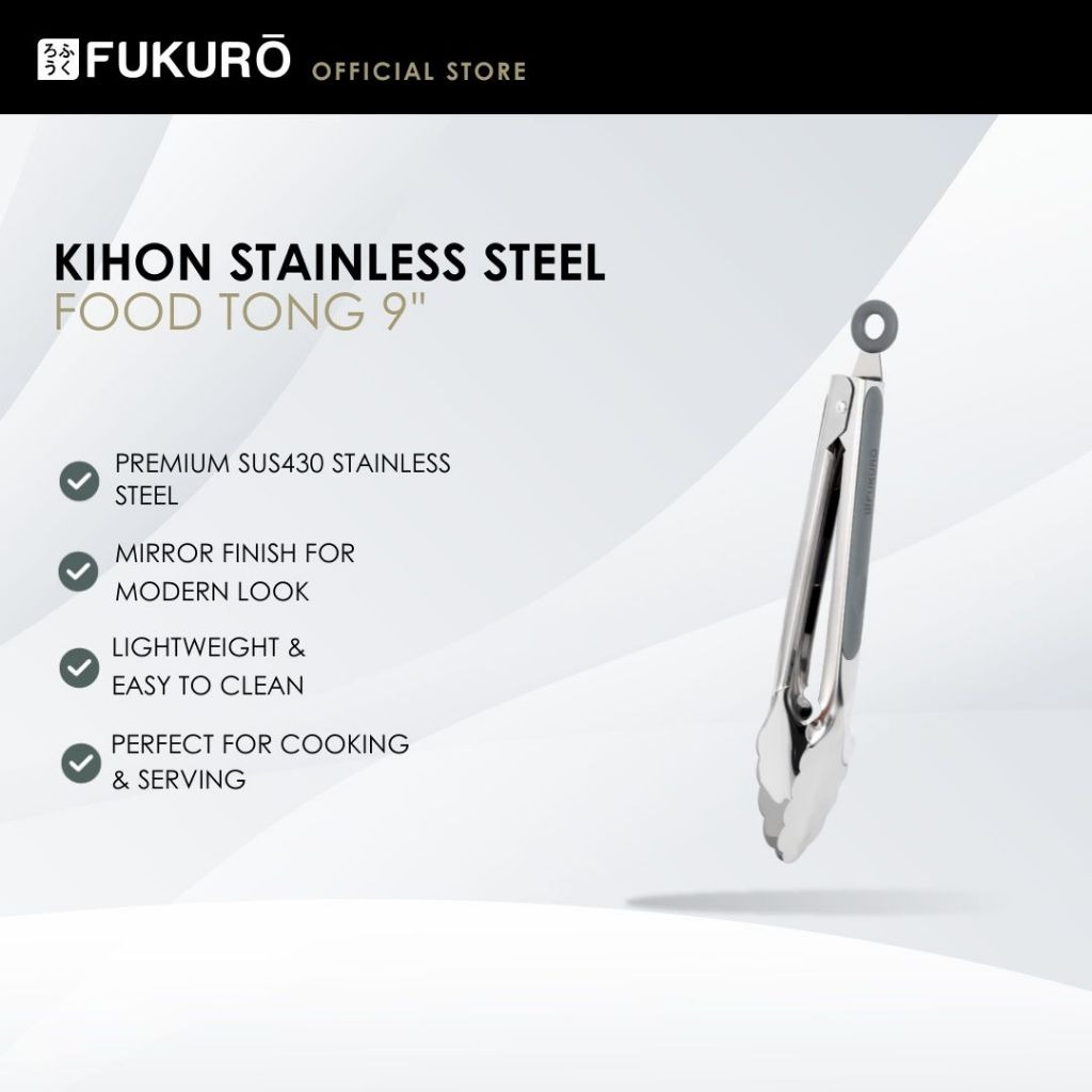 HH 0431 – Fukuro Kihon Stainless Steel Food Tong 9 – Without Packaging