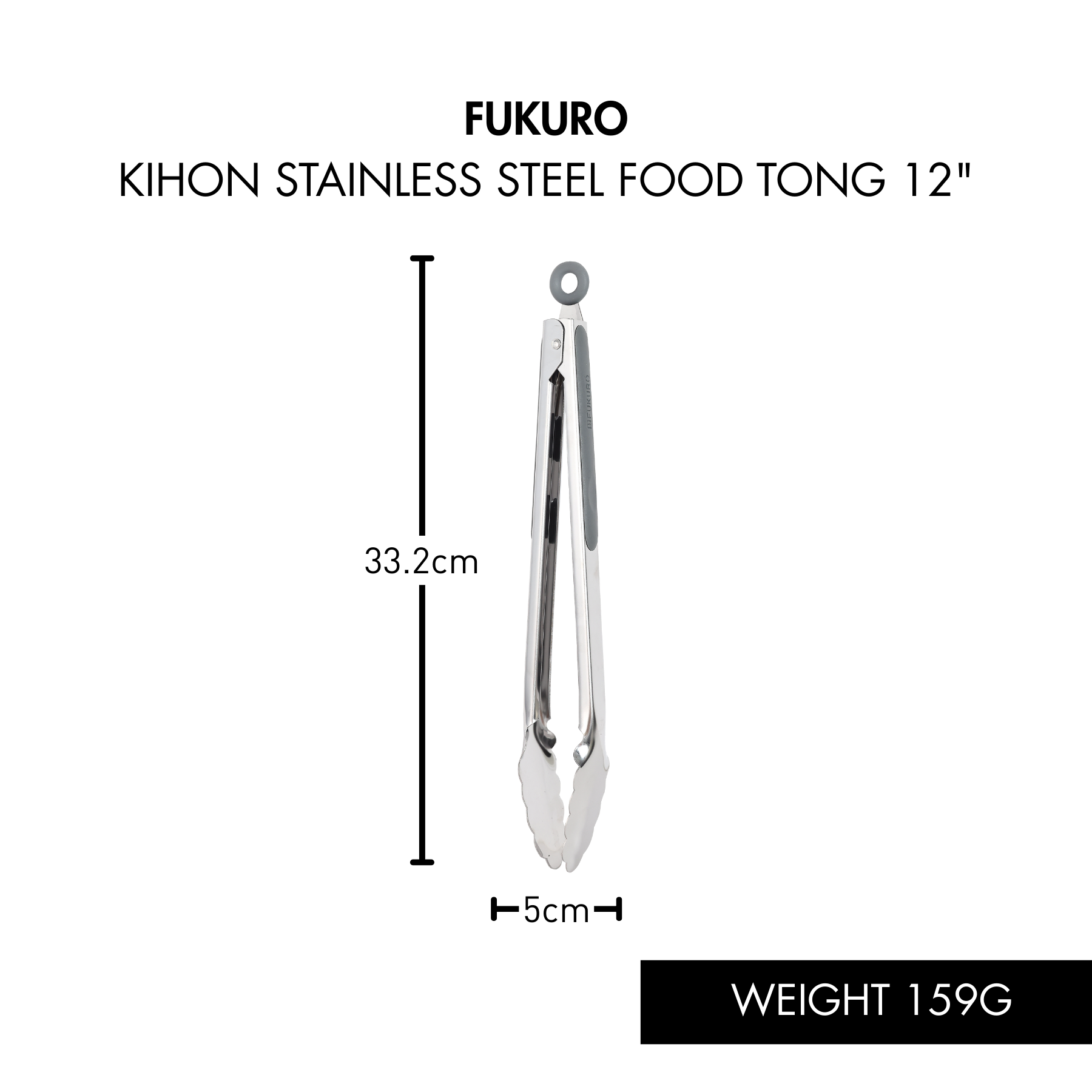 HH 0431, HH 0432 – Fukuro Kihon Stainless Steel Food Tong 12 (1)