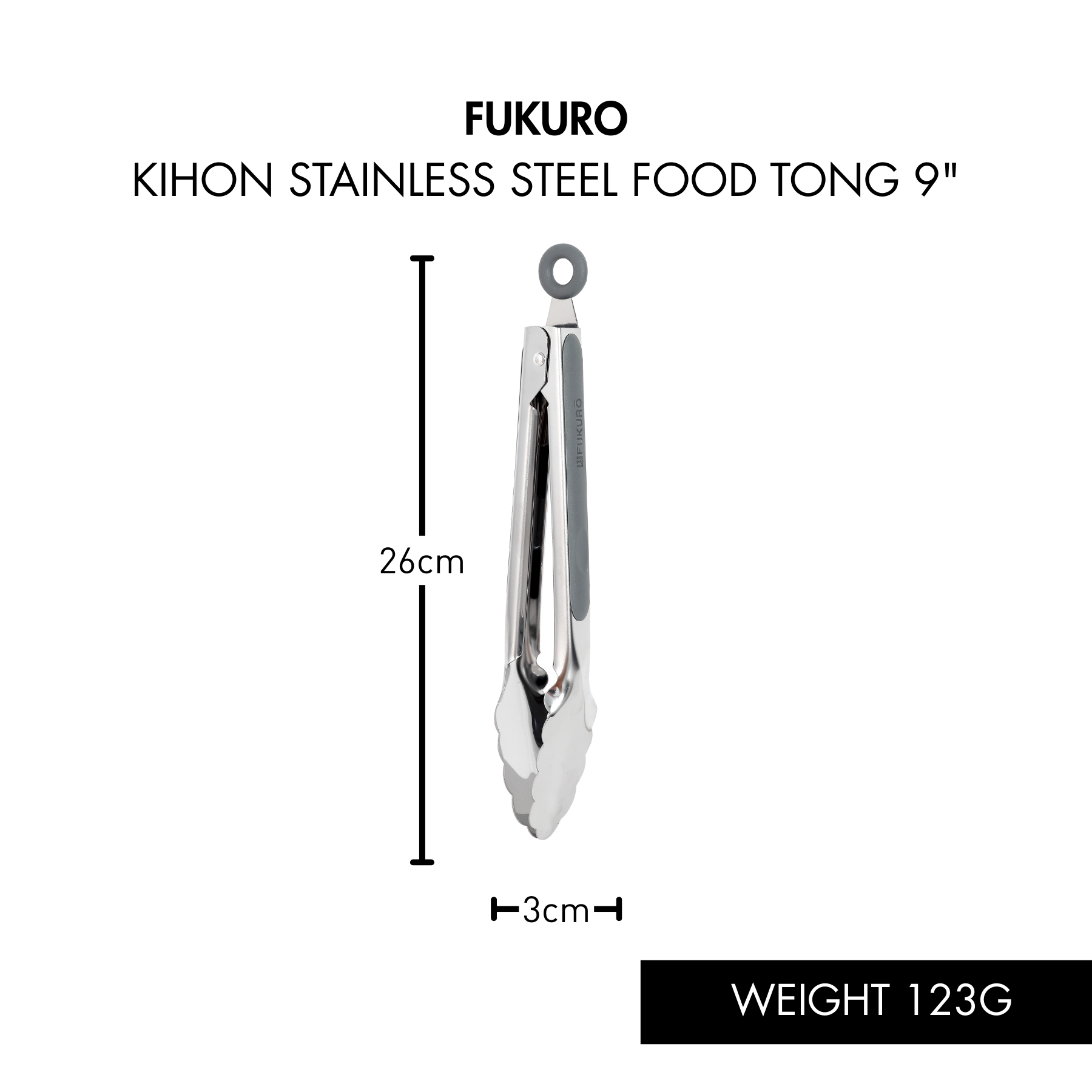 HH 0431, HH 0432 – Fukuro Kihon Stainless Steel Food Tong 12 (3)