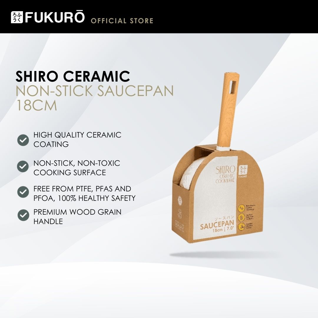 HH 3054 – Fukuro Shiro Ceramic Non-Stick Saucepan 18cm – With Packaging